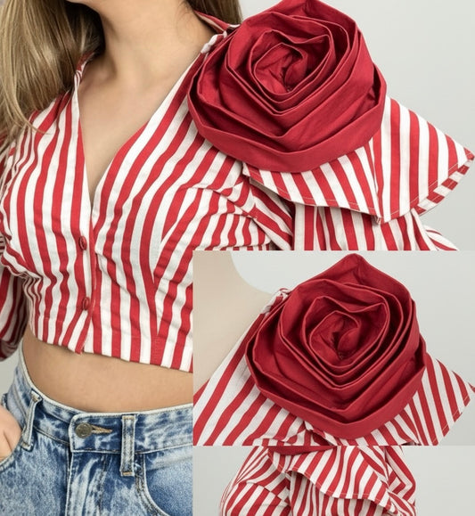 Striped Rose Shirt