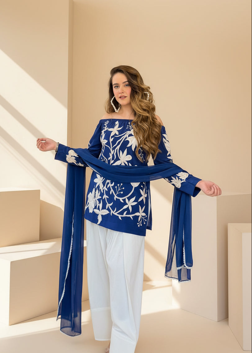 Floral Embroidered Farshi Suit Set