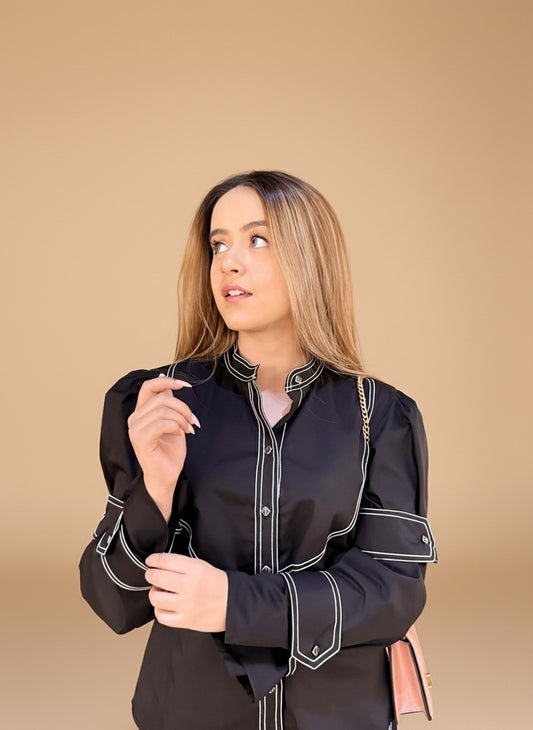 The Double Cuffs Shirt in Black