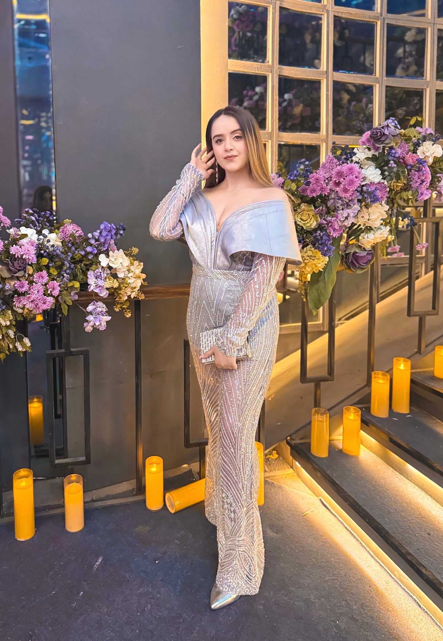 Silver Sculpted Jumpsuit