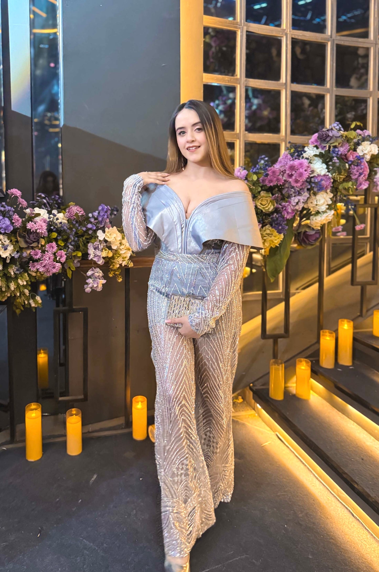 Silver Sculpted Jumpsuit