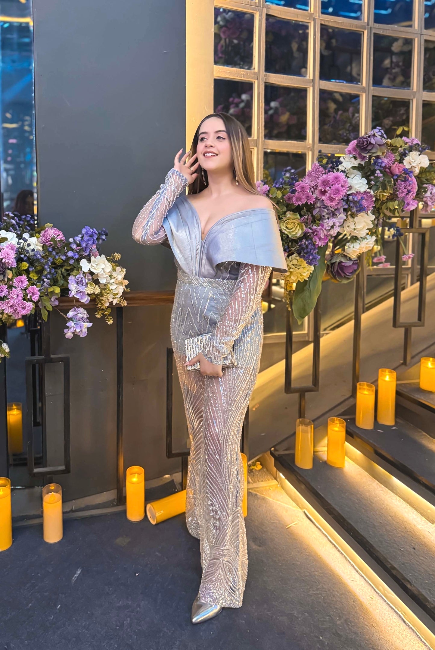 Silver Sculpted Jumpsuit