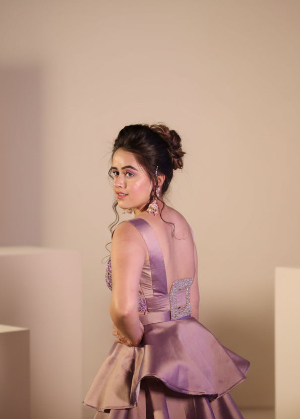 The Layered Lavender Lehenga