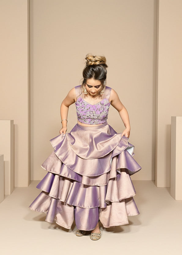 The Layered Lavender Lehenga