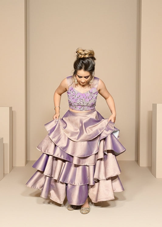 The Layered Lavender Lehenga