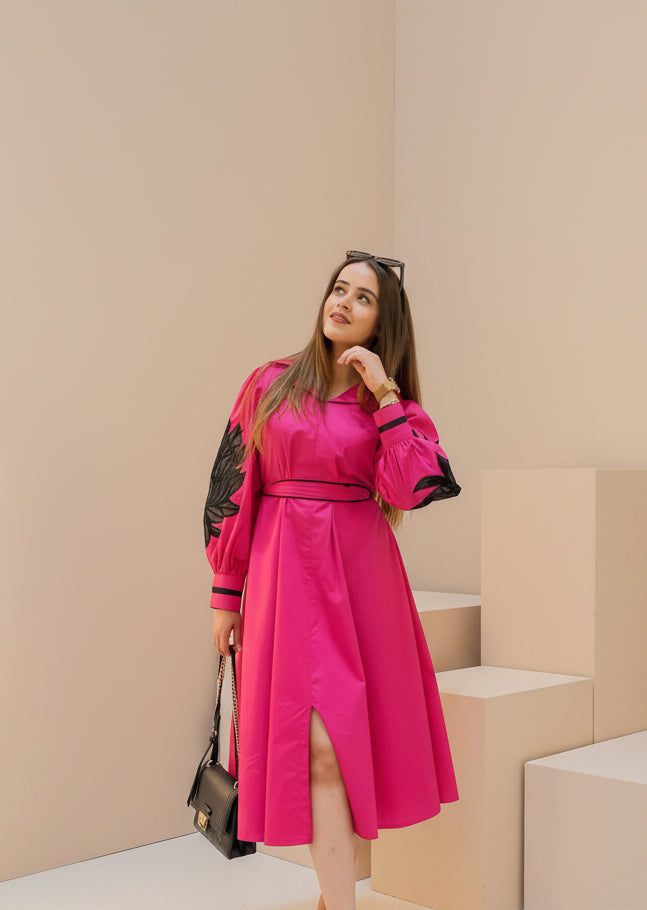 The Pink Lotus Embroidery Dress