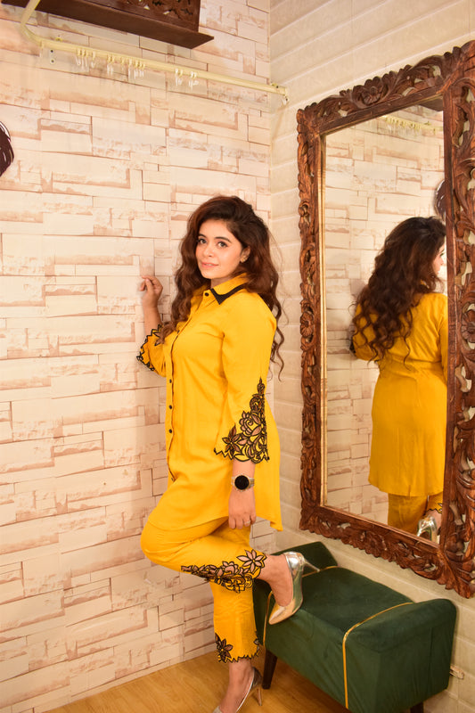 Floral Embroidered Coord Set