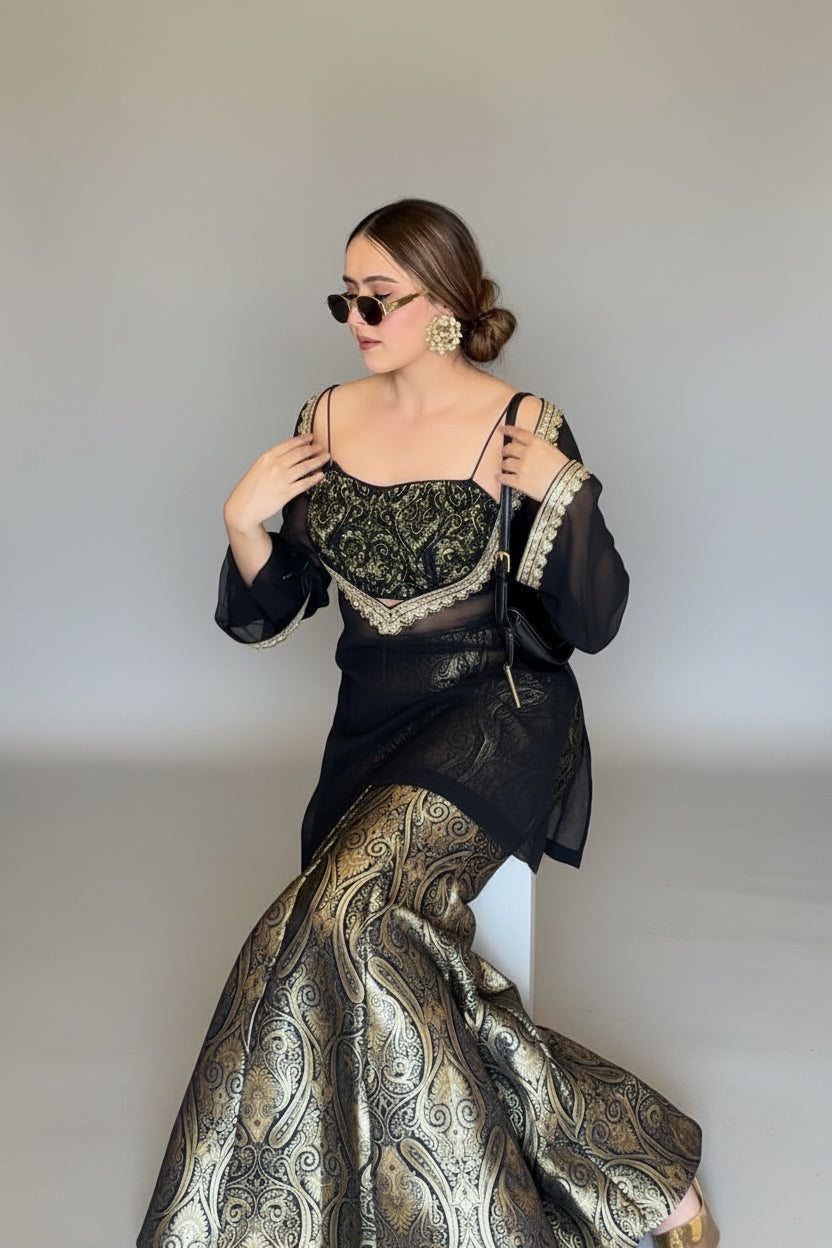 Banarasi Brocade Indo Western Outfit