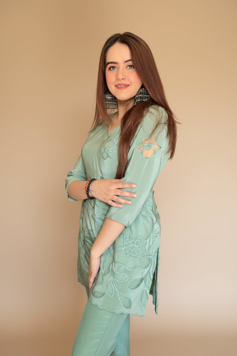 Mint Green floral Co-ord set