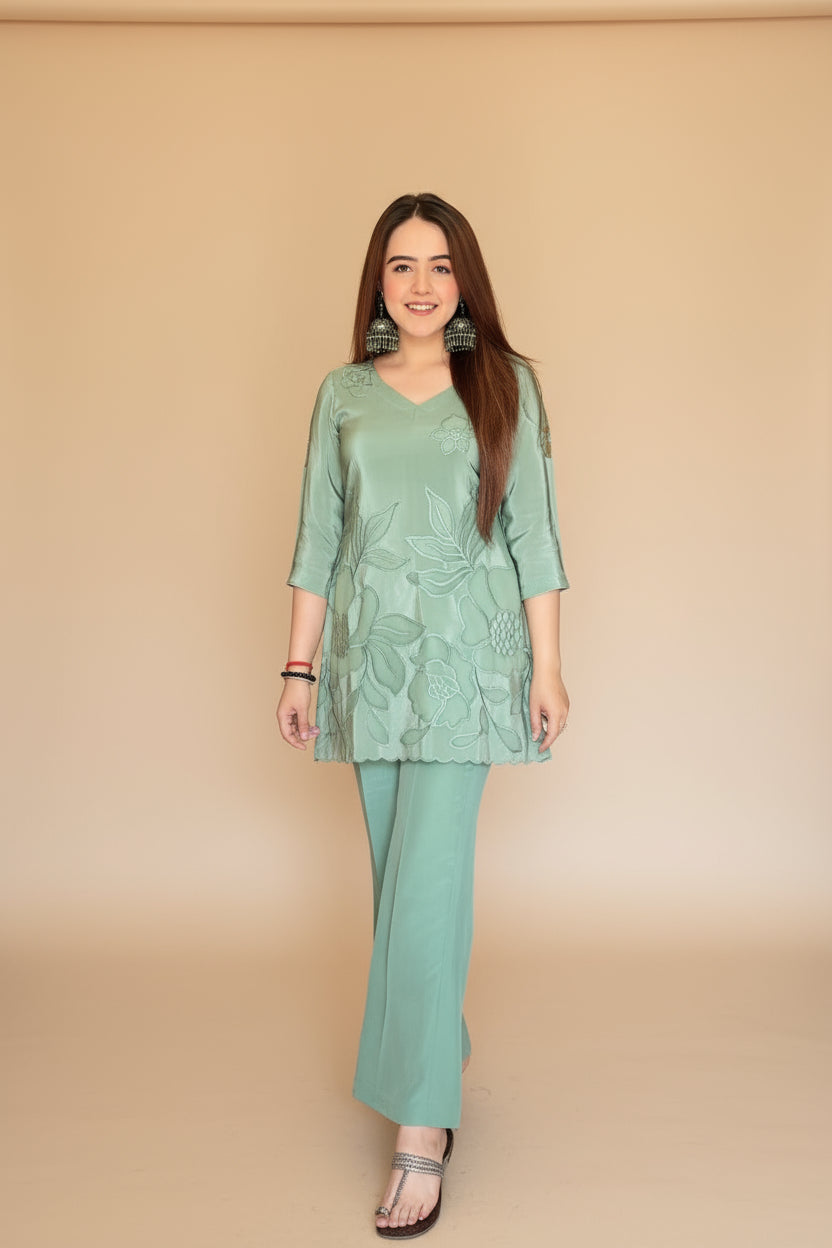 Mint Green floral Co-ord set