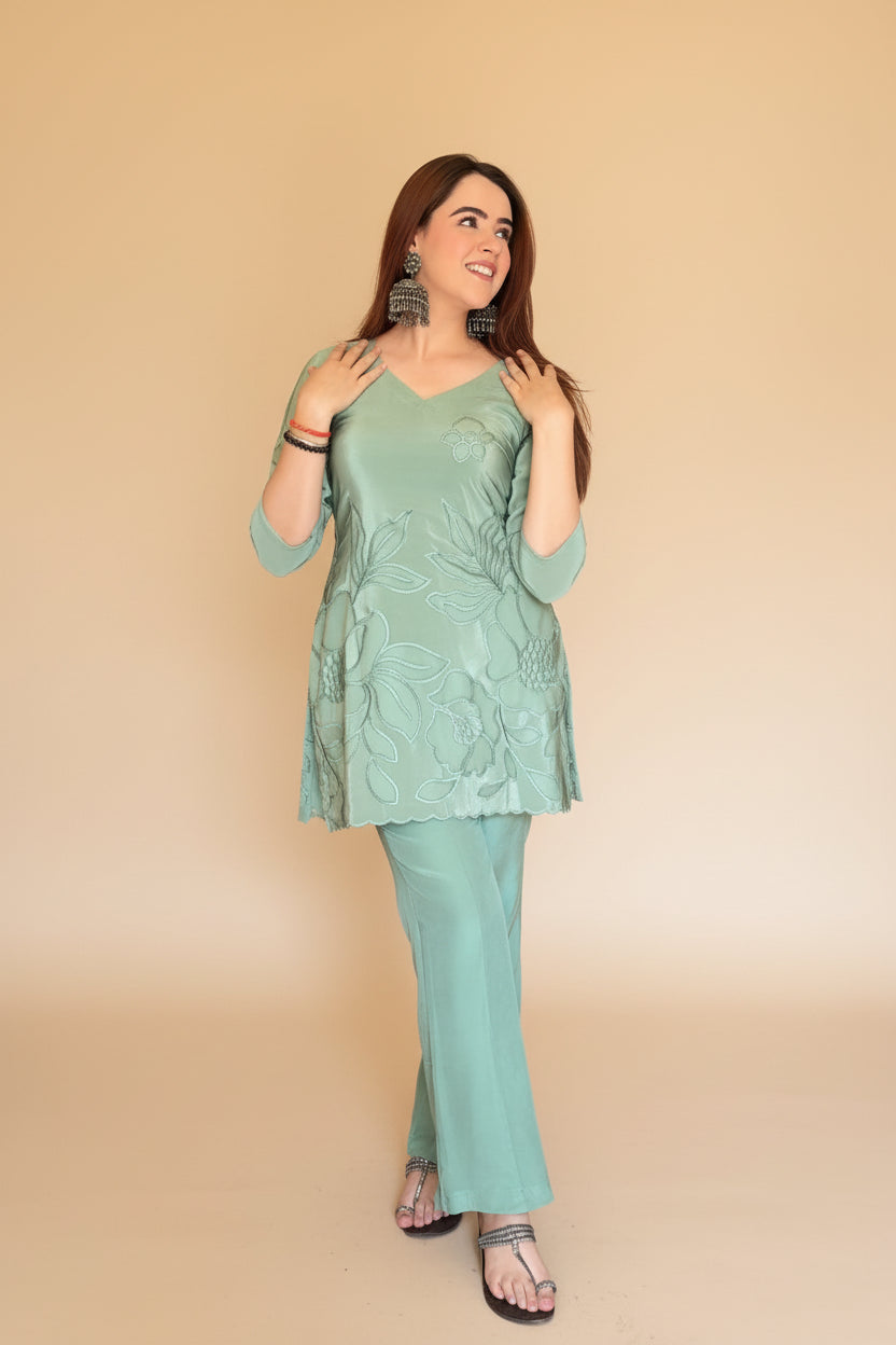 Mint Green floral Co-ord set