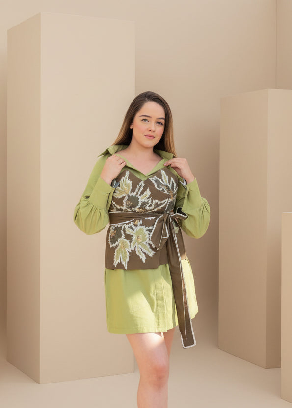 Flora Corset Dress - Green