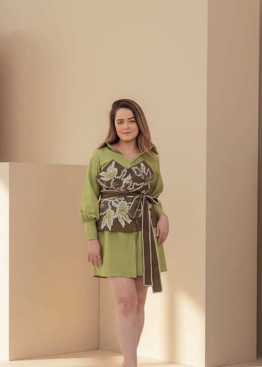 Flora Corset Dress - Green
