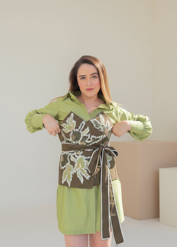Flora Corset Dress - Green