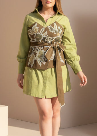 Flora Corset Dress - Green