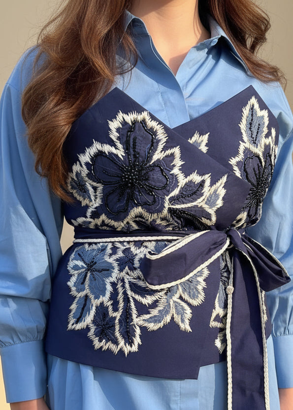 Flora Corset Dress - Blue