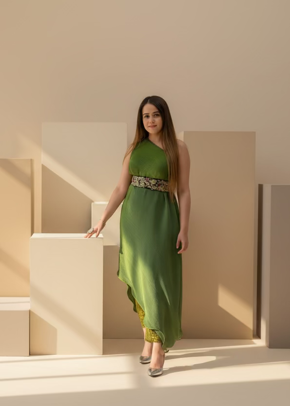 Asymmetrical Pleated Set