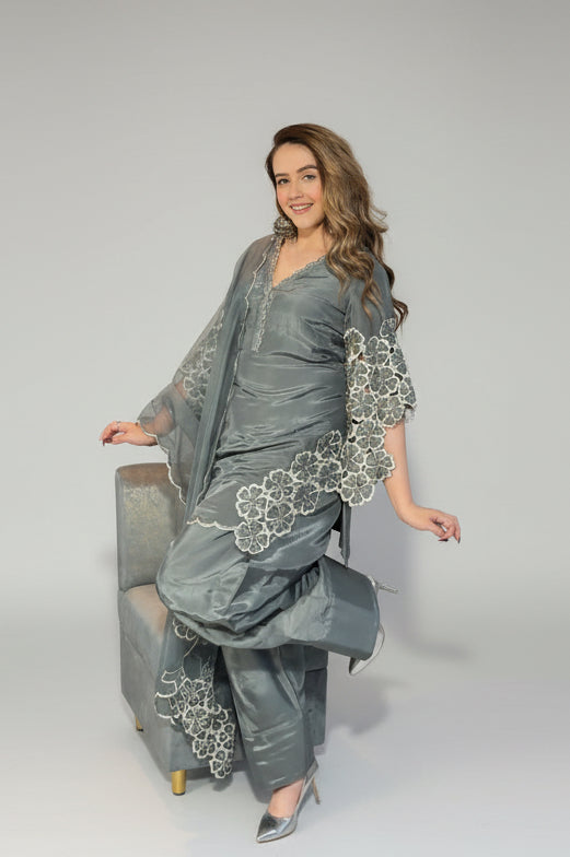 Floral Embroidered Suit Set