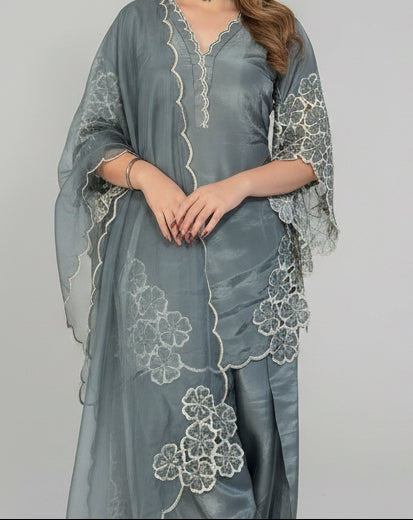 Floral Embroidered Suit Set