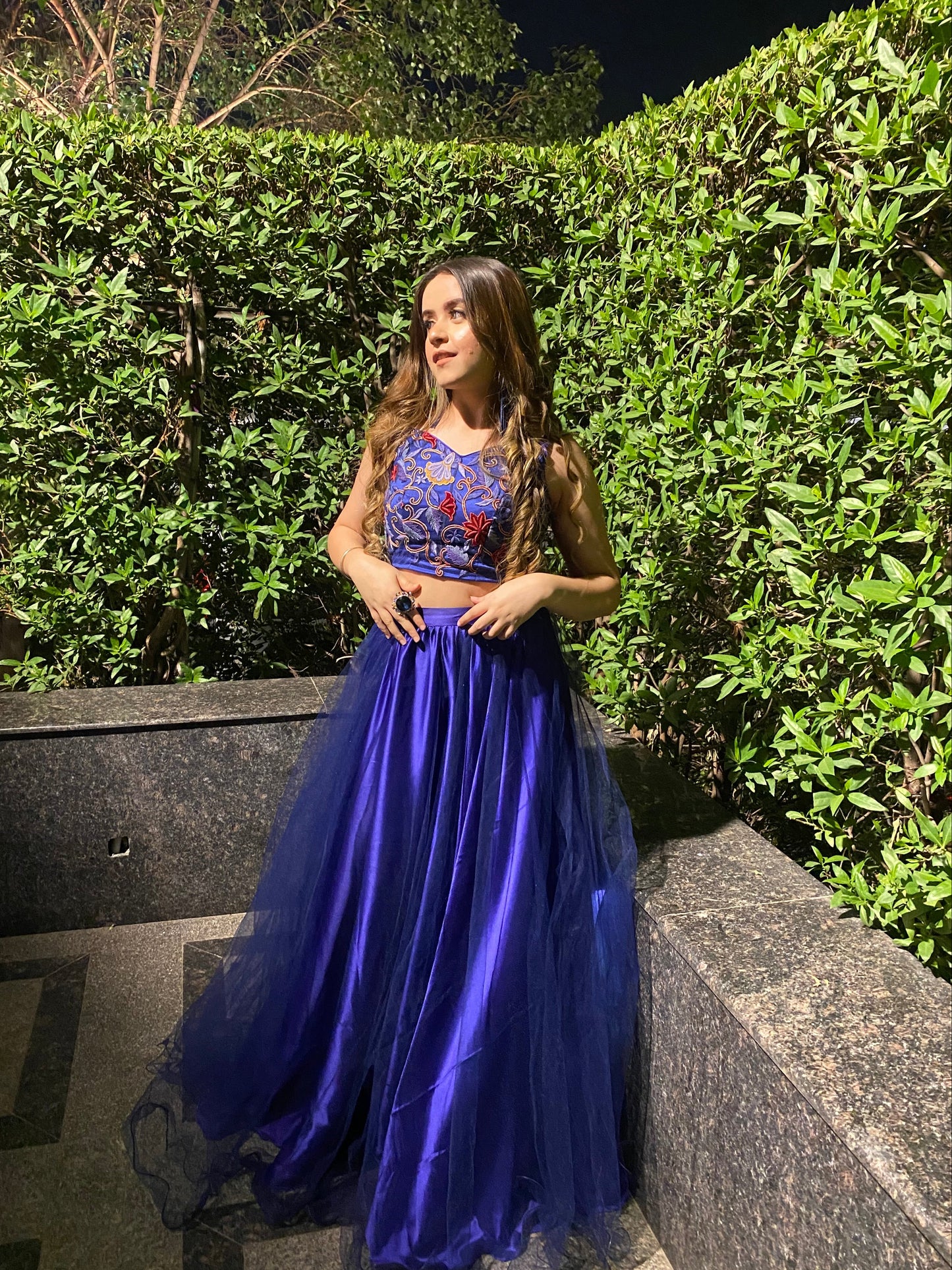 Fiery Blue Lehenga