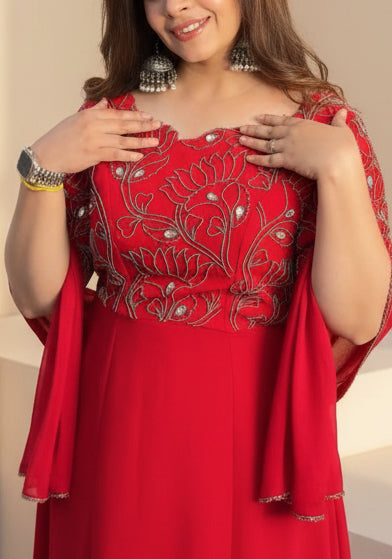 Aafreen - Red Suit Set