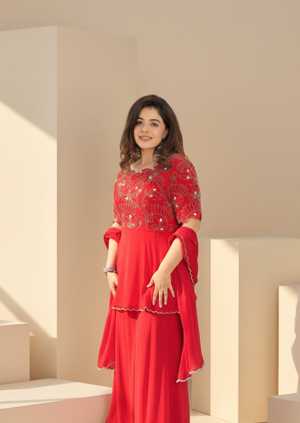 Aafreen - Red Suit Set