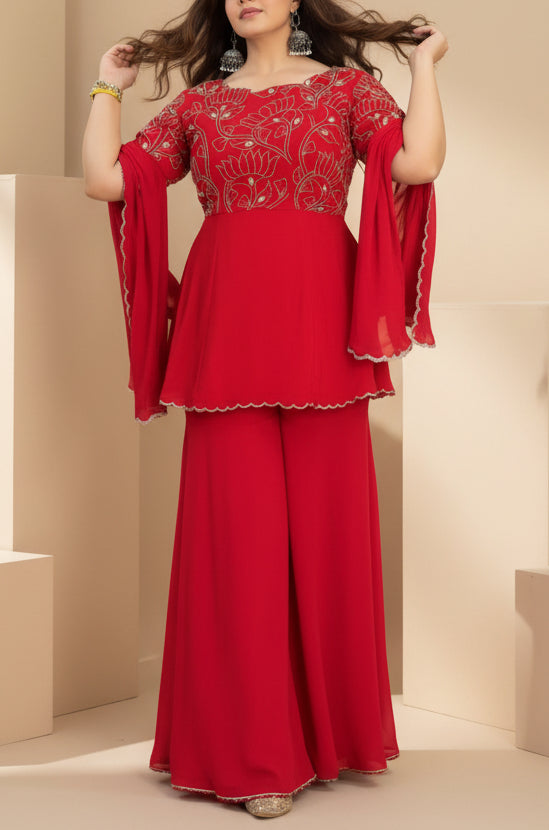 Aafreen - Red Suit Set