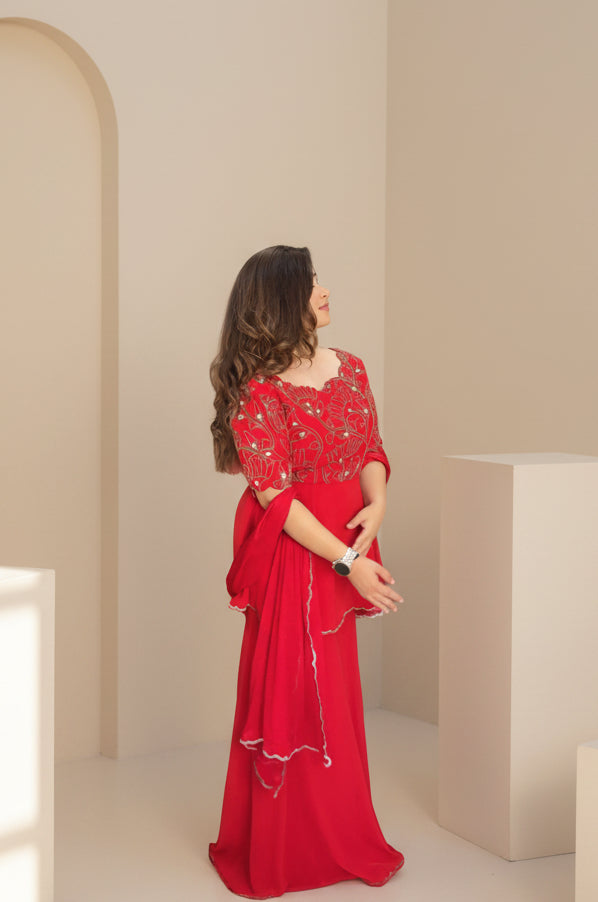 Aafreen - Red Suit Set
