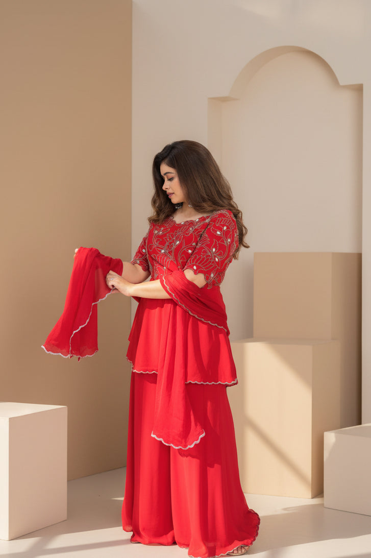 Aafreen - Red Suit Set