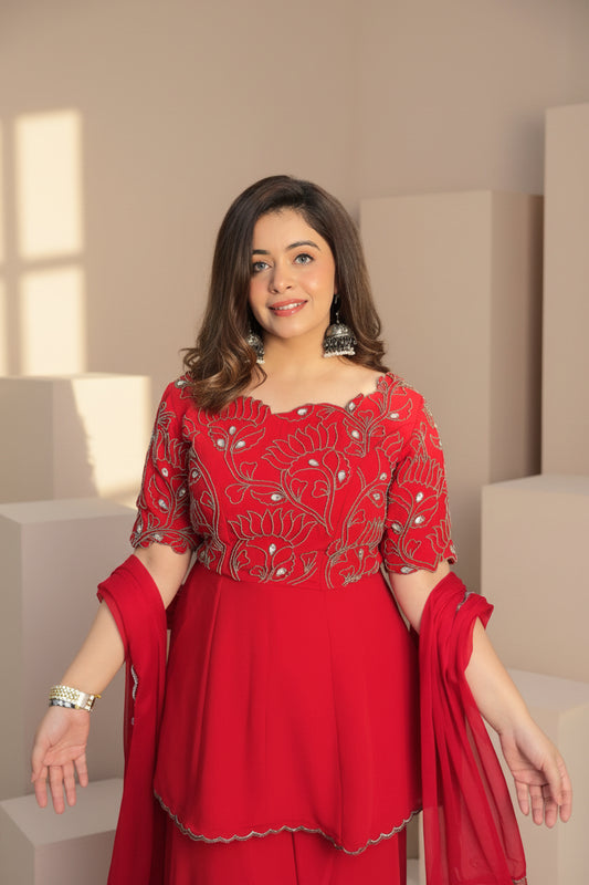 Aafreen - Red Suit Set