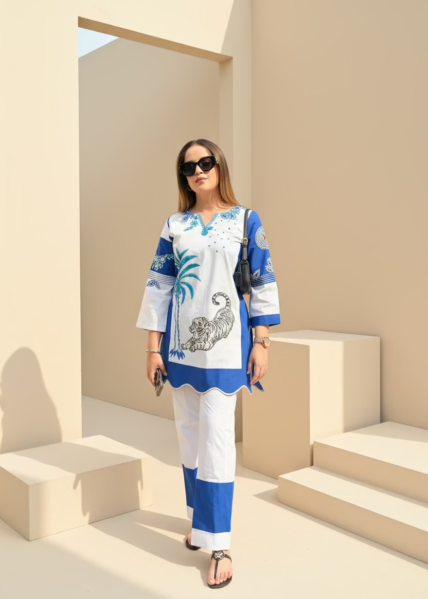 Royal Blue Tiger Coord Set