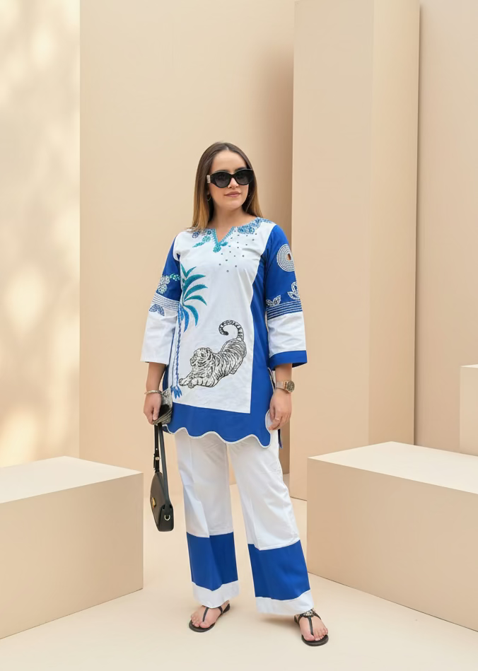 Royal Blue Tiger Coord Set