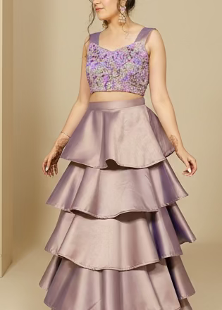 The Layered Lavender Lehenga