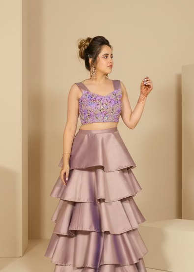 The Layered Lavender Lehenga