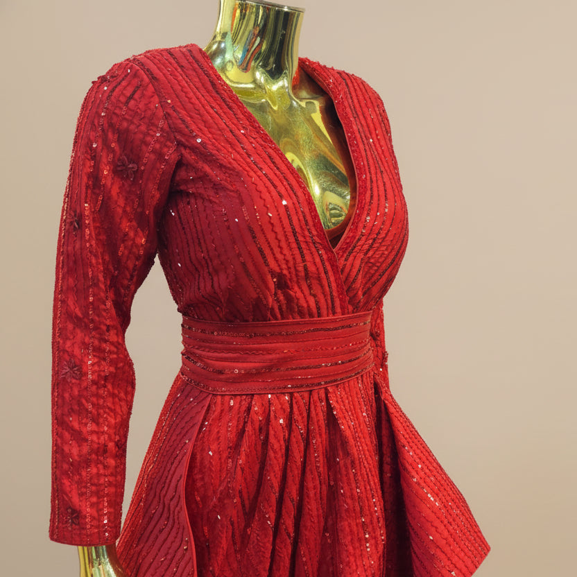 Fiery Red Bridal Gown