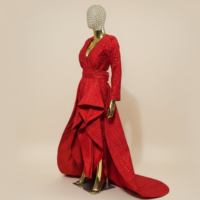 Fiery Red Bridal Gown