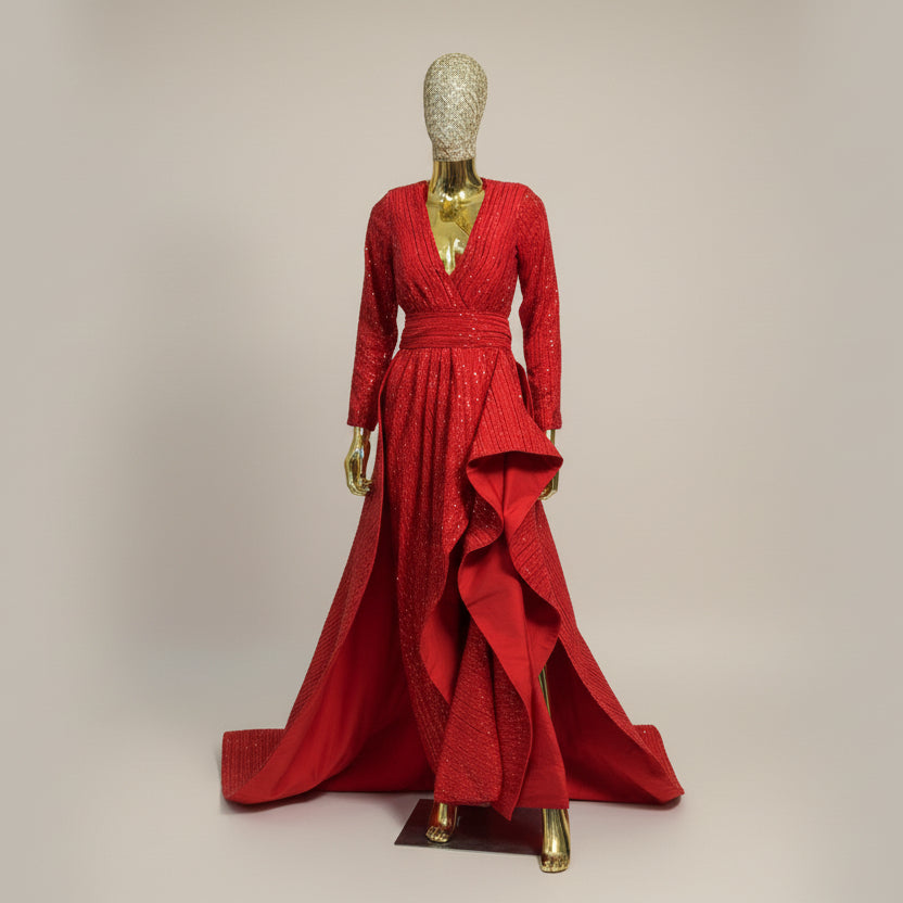 Fiery Red Bridal Gown