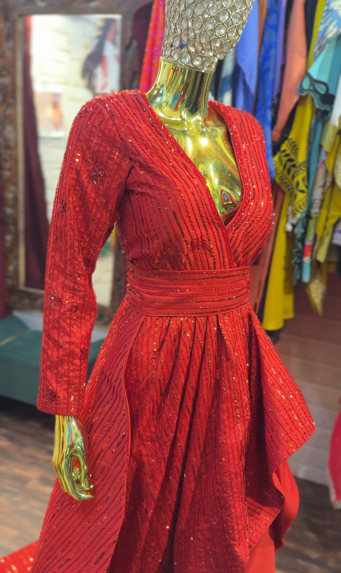 Fiery Red Bridal Gown