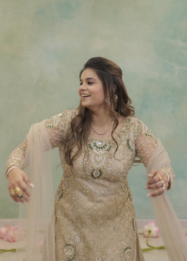 Ivory Hand Embroidered Suit Set
