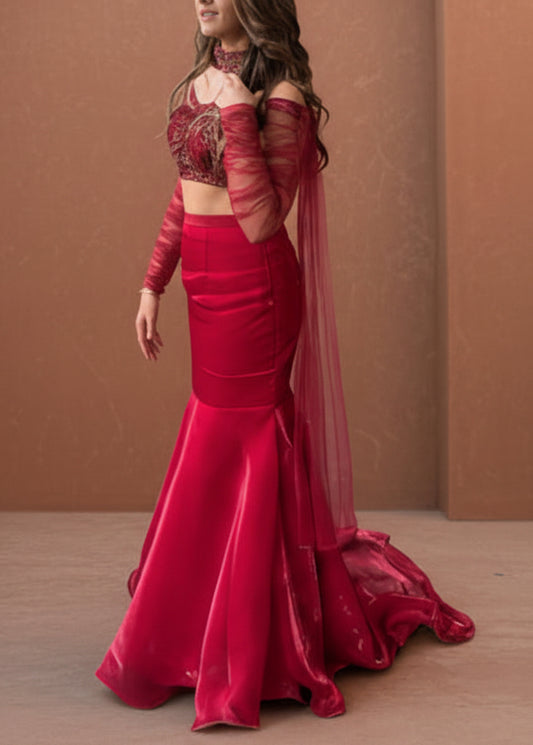 The Ruby Rouge - Fishtail Lehenga