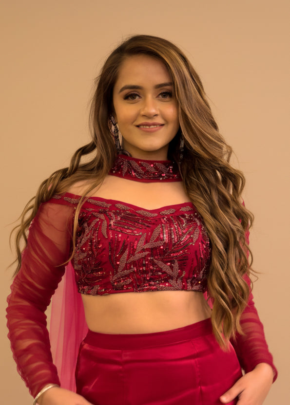 The Ruby Rouge - Fishtail Lehenga