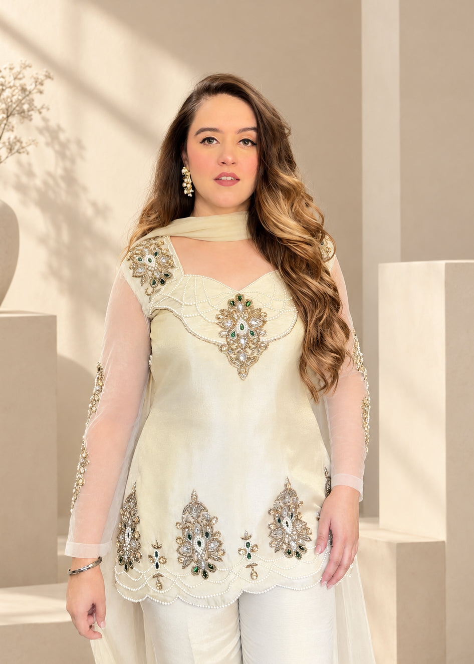Adaa - Ivory Suit Set