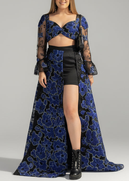 Royal Blue Floral Statement Ensemble