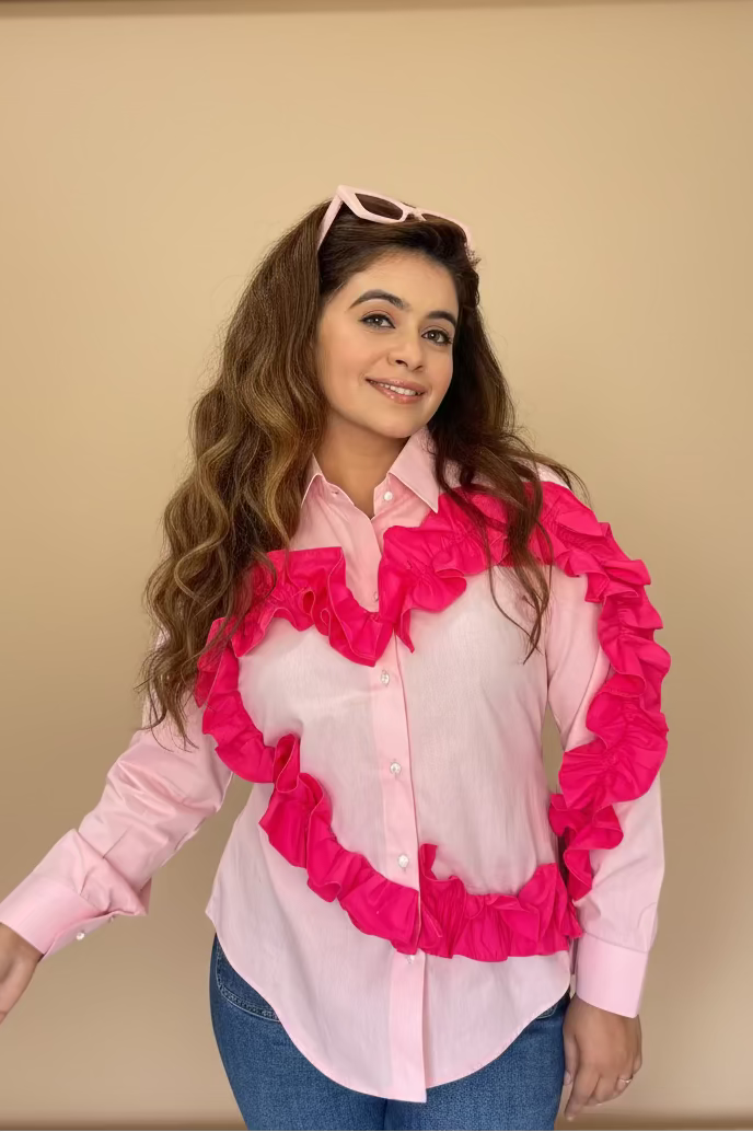 Pink Heart Ruffle Shirt