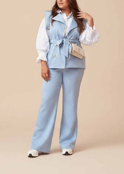 Powder Blue Tailored Vest Set