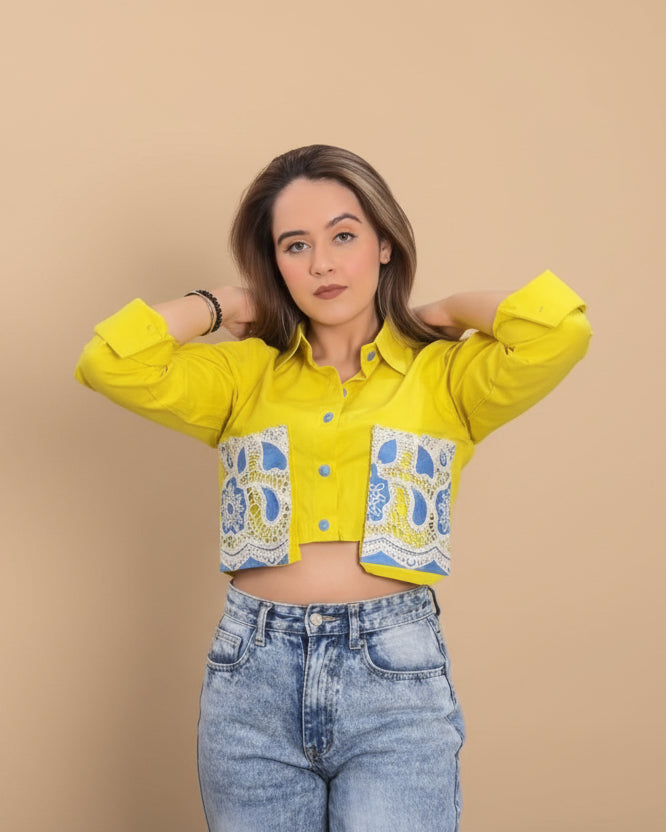 Sunshine Yellow Cropped Shirt