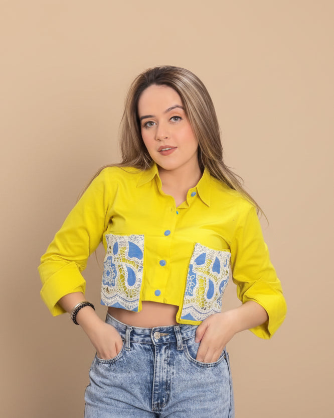 Sunshine Yellow Cropped Shirt