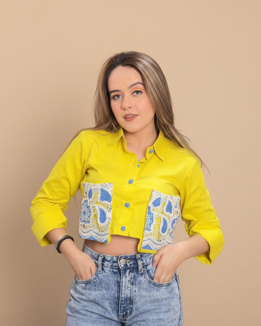 Sunshine Yellow Cropped Shirt