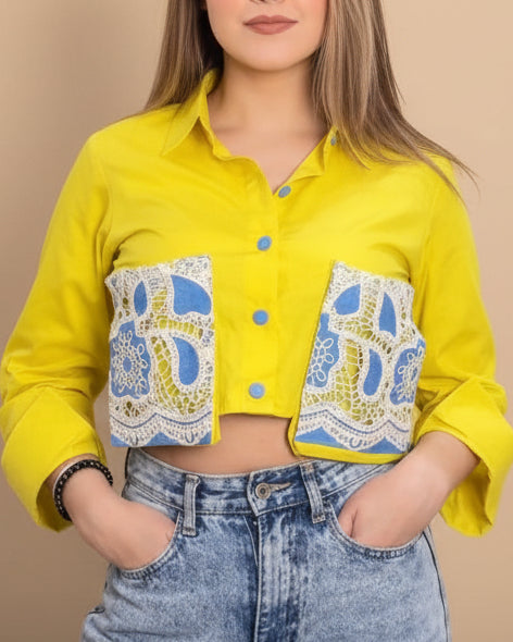 Sunshine Yellow Cropped Shirt