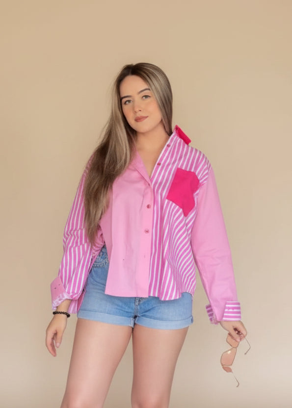 Pink Striped Shirt